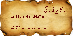 Erlich Ádám névjegykártya